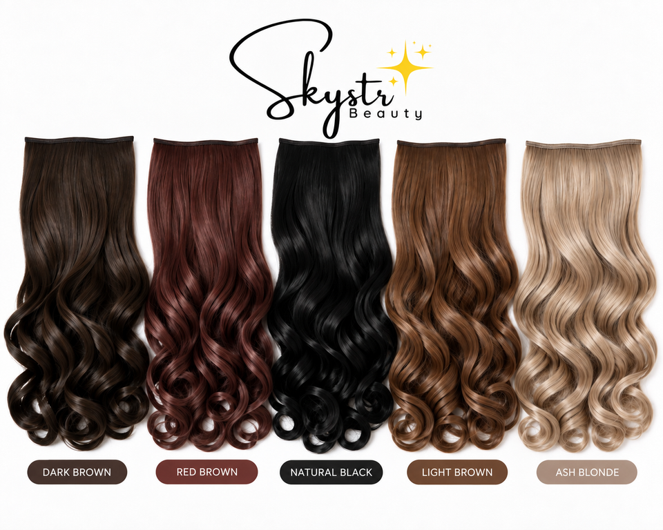 Skystr Beauty Japanese Kanekalon Hair Extension Clip In Wavy 56cm 180g Heat Resistant Synthetic Hair